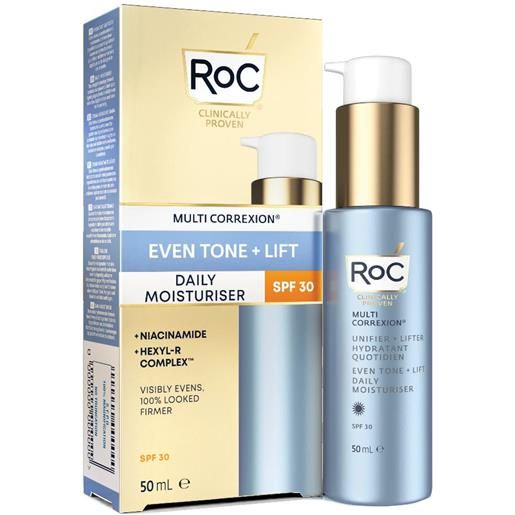 ROC OPCO LLC roc multi correxion even tone + lift idratante quotidiano viso spf30 - trattamento da giorno illuminante e uniformante - 50 ml