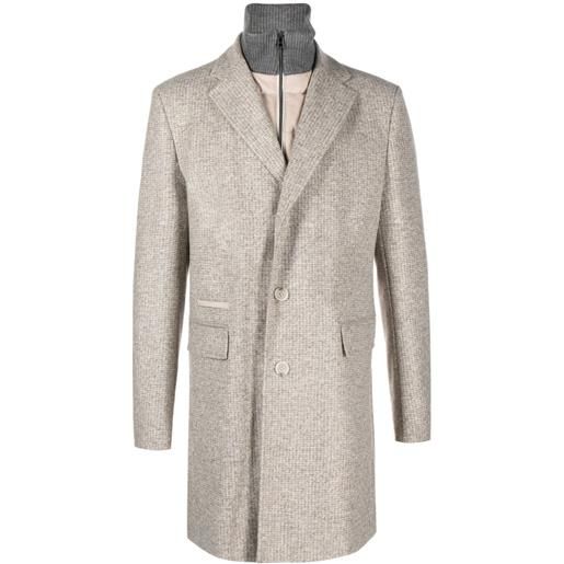BOSS cappotto monopetto con design a strati - toni neutri