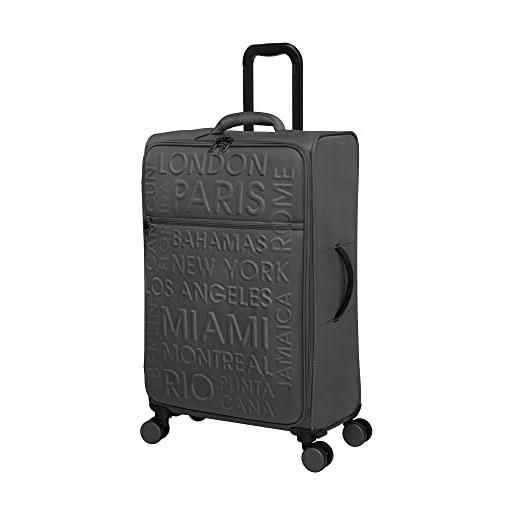 it luggage citywide - girandola a 8 ruote softside a quadri, 73,7 cm, carbone, 73,66 cm, citywide - girandola a 8 ruote softside a quadri, 73,7 cm