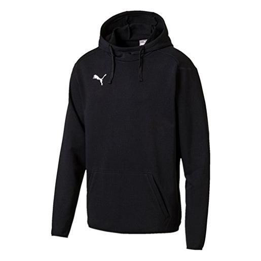 PUMA liga casuals hoody, felpa con cappuccio uomo, nero black white), xl