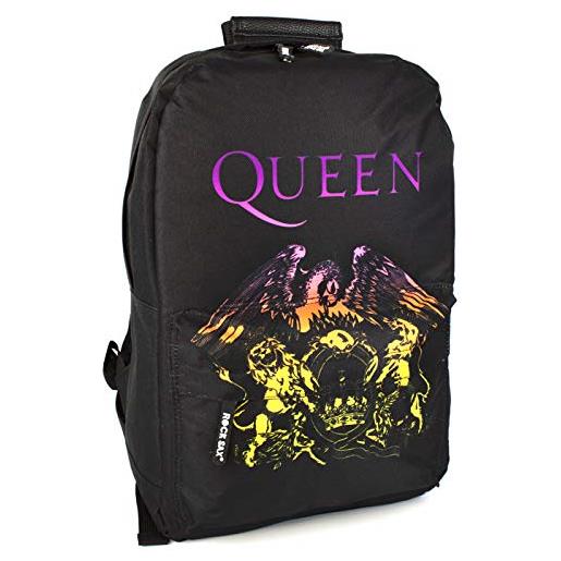 ROCK queen backpack, zaino classico regina bohemian crest unisex adulto, nero, taglia unica