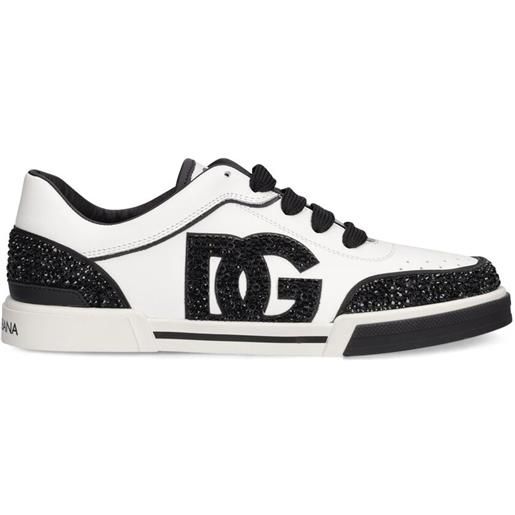 DOLCE & GABBANA sneakers in pelle glitter con logo