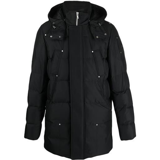 Moose Knuckles cappotto imbottito con cappuccio rimovibile - nero