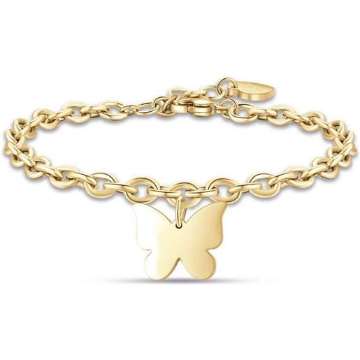 Luca Barra bracciale donna acciaio con farfalla oro Luca Barra bk2170