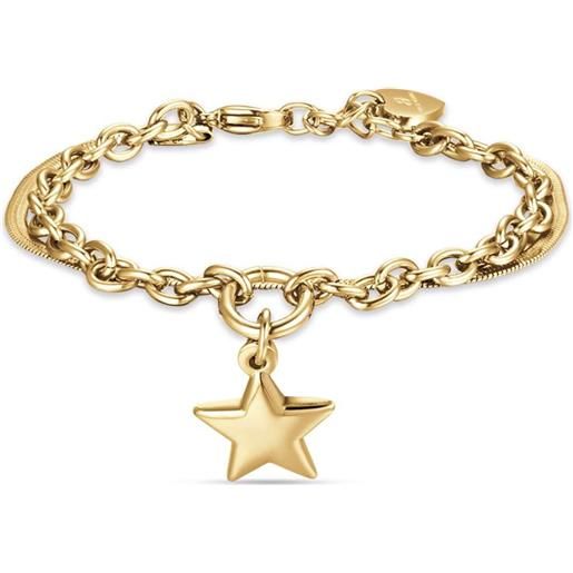 Luca Barra bracciale donna acciaio ip gold con stella oro Luca Barra bk2209