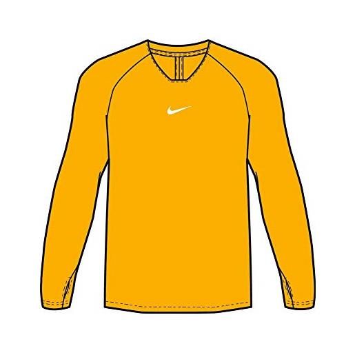 Nike park first layer jersey ls maglia, unisex bambini, university gold/white, xs
