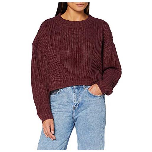 Urban Classics ladies wide oversize sweater, maglia, donna, rosso (cherry), 3xl