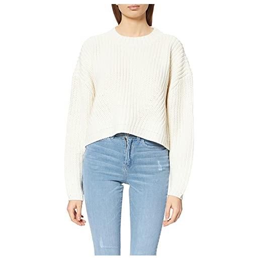 Urban Classics ladies wide oversize sweater, maglia, donna, bianco (white sand), s