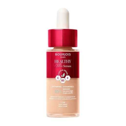 BOURJOIS Paris healthy mix clean & vegan serum foundation fondotinta liquido illuminante 30 ml tonalità 53w light beige