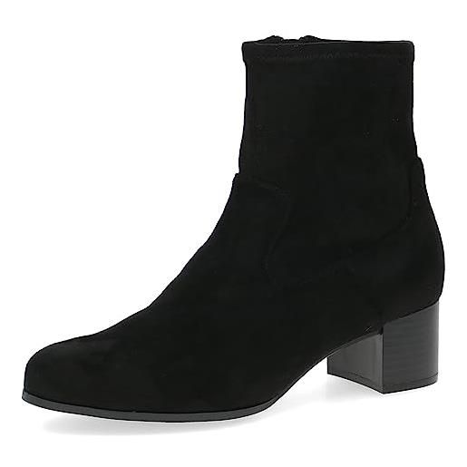 CAPRICE stivaletti da donna con tacco con cerniera vegani, nero (black stretch), 42 eu