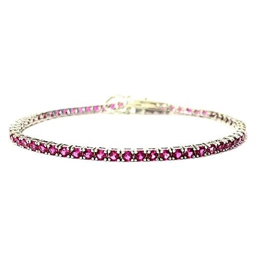 amorili bracciale tennis argento 925 mm 2,5 grif 4 (rubino cm 18)