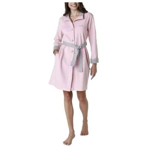 LOVABLE vestaglia giacca donna l0che con bottoni in pail morbida e avvolgente colore pink taglie medium