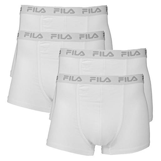 Fila 4 confezione uomo base boxer, essential, elasticizzati logo, s-xxl - bianco (300), m (gr. Medio)