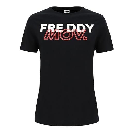 FREDDY - t-shirt mov. A maniche corte in jersey modal, donna, nero, medium