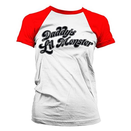 Suicide Squad licenza ufficiale daddy´s lil monster baseball maglietta donna (bianco/rosso) medium