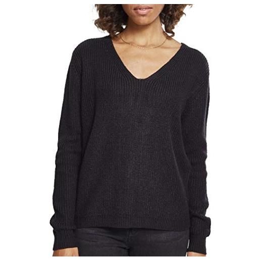 Urban Classics ladies back lace up sweater felpa, nero (black 00007), x-small donna