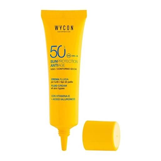 WYCON cosmetics crema viso occhi 50 spf - crema protezione solare per viso e occhi con acido ialuronico