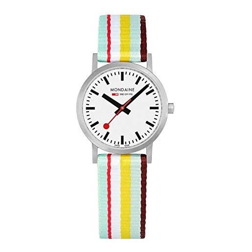 Mondaine classic - orologio con cinturino in tessile multicolore per donna, a658.30323.16sbk, 30 mm. 
