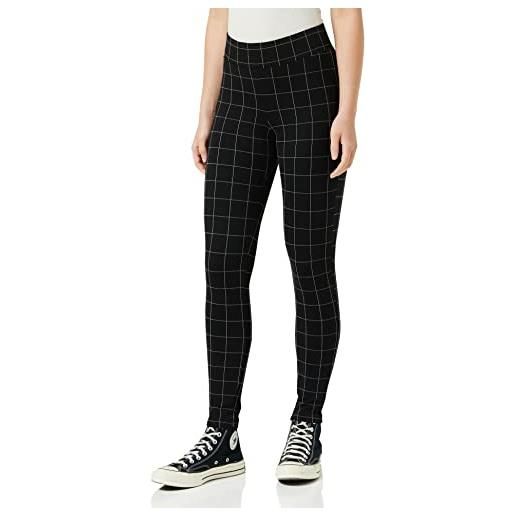 Urban Classics ladies check high waist leggings, nero (black/white 00826), 48 donna