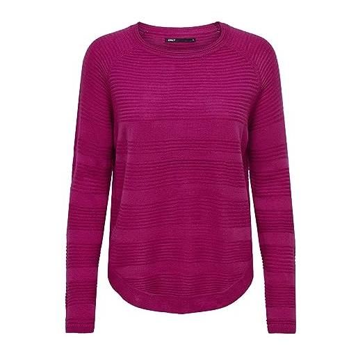 Only onlcaviar l/s maglione knt noos, cerise, s donna