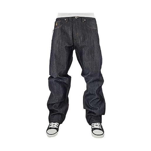 Generic uomini roca urban wear designer loose fit denim jeans, raw indaco cobalto, mirtillo, curry, curry di indaco crudo, 32w / 34l