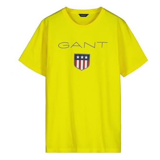 GANT GANT shield ss t-shirt, t-shirt bambini e ragazzi, giallo ( sun yellow ), 134-140