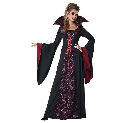Generic vestito da strega, da donna, per halloween, con coulisse, corsetto medievale, nero , m