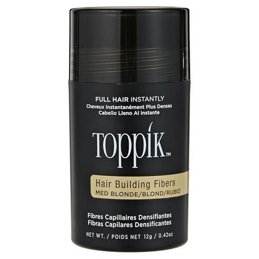Toppik fibre di cheratina per la costruzione dei capelli, biondo medio (med blonde), 12 g - etichetta in lingua italiana