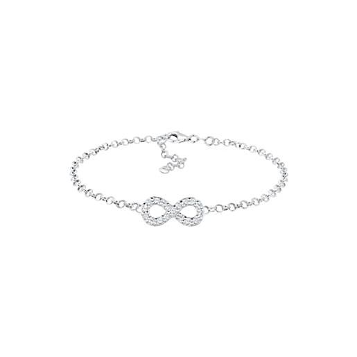 Elli bracciale donna simbolo dell'infinito basic con cristalli in argento sterling 925