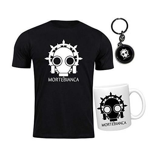 Generico kit mortebianca | t-shirt, portachiavi, tazza | prodotto italiano | omaggio tela (logo, kit)