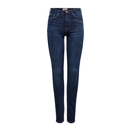 Only nos onlpaola hw sk dnm jeans azgz878 noos skinny, blu (dark blue denim), w31/l32 (taglia produttore: large) donna