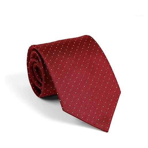 Remo Sartori - cravatta lunga extra lunga xl in seta a righe dorate, lunghezza da 155 cm a 175 cm, made in italy, uomo (lunghezza 165 cm, rosso)