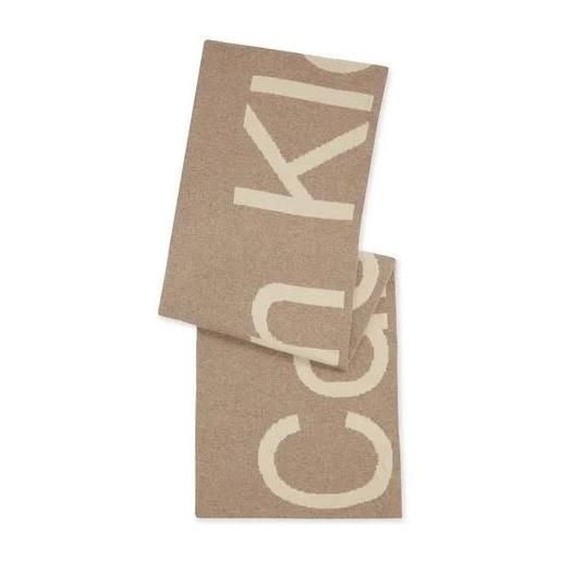Calvin Klein Jeans calvin klein accessori logo scarf sciarpa misto lana beige/nocciola