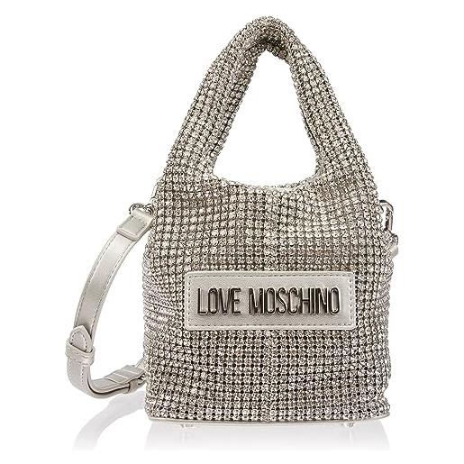 Love Moschino borsa a mano donna, argento, 26x14x14