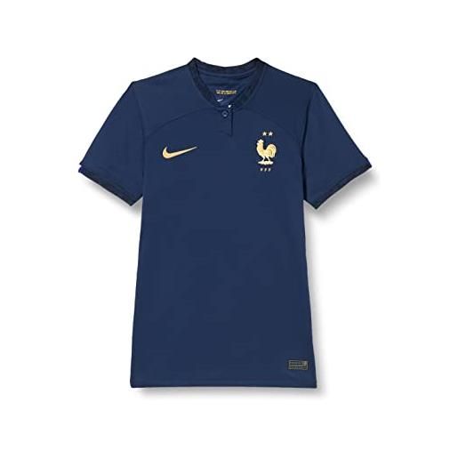 Nike france dn0764 season 2022/23 official t-shirt uomo midnight navy/metallic gold xs