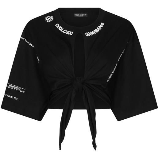 Dolce & Gabbana DGVIB3 top corto con nodo - nero
