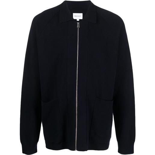 Norse Projects cardigan con zip - blu