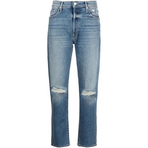 MOTHER jeans dritti the trickster ankle - blu