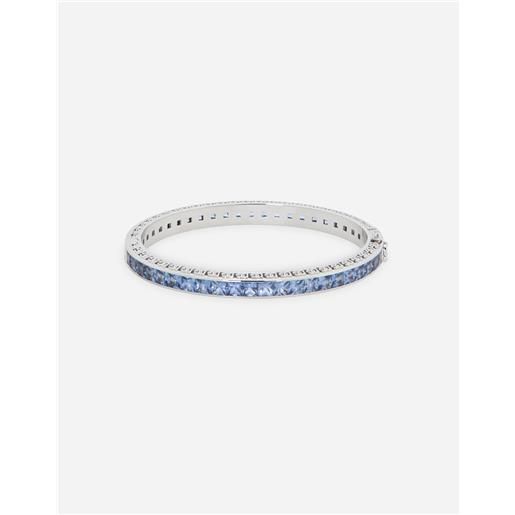 Dolce & Gabbana bracciale anna in oro bianco 18kt con zaffiri blu