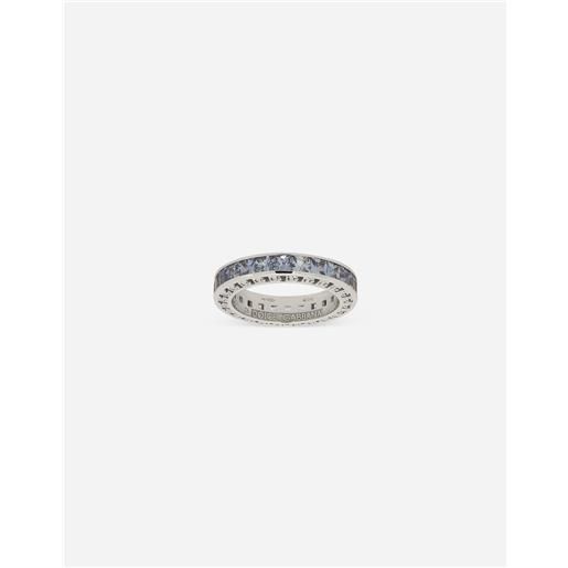 Dolce & Gabbana anello anna in oro bianco 18kt con zaffiri blu