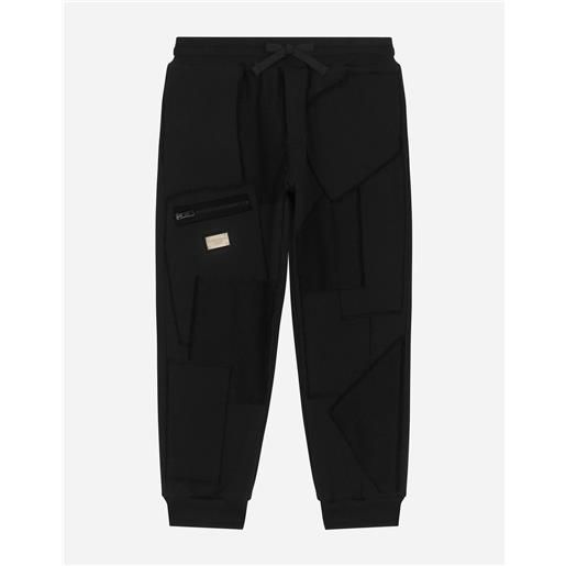 Dolce & Gabbana pantalone jogging in jersey con patchwork