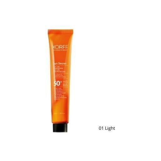 KORFF Srl korff sun secret fluido viso uniformante colorato anti age spf 50+ 01 light 50 ml