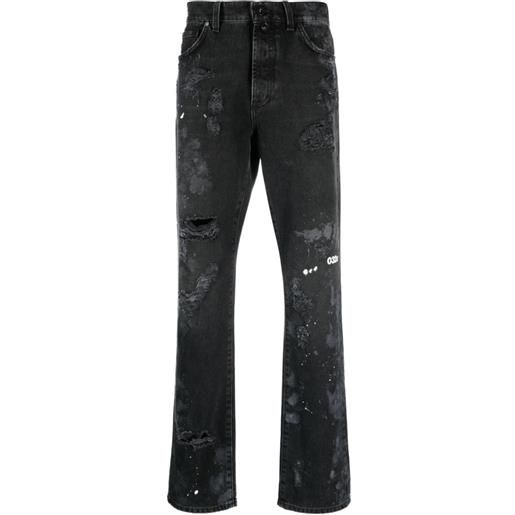 032c jeans con effetto vissuto double shift painter - grigio