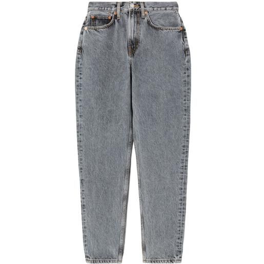 RE/DONE jeans affusolati a vita alta taper - grigio