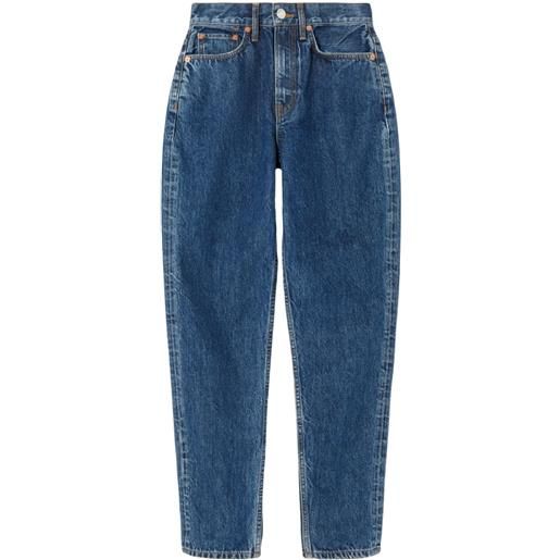 RE/DONE jeans affusolati a vita alta taper - blu
