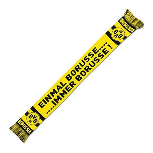 Borussia Dortmund, sciarpa einmal borusse, immer borusse, nero-giallo, 