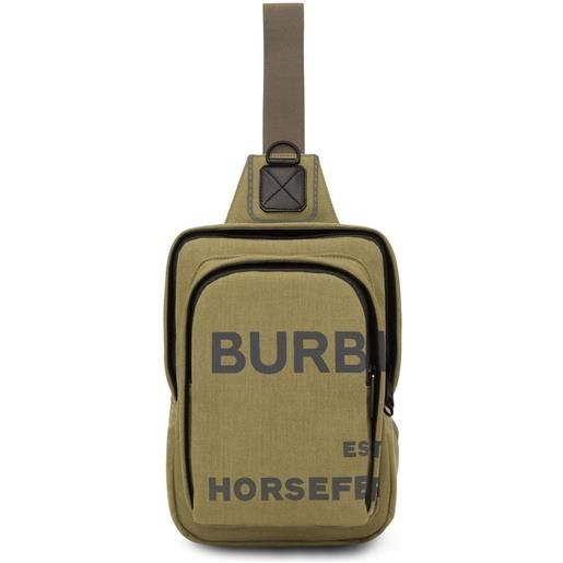 Burberry zaino horseferry con stampa - verde