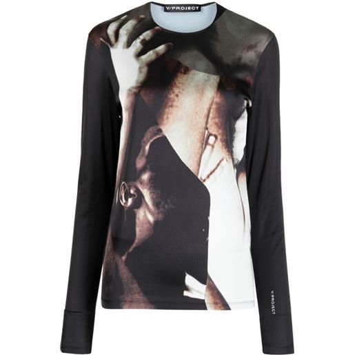 Y/Project t-shirt con stampa body collage - nero