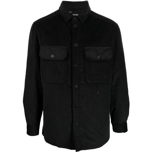 Neil Barrett giacca-camicia trapuntata - nero