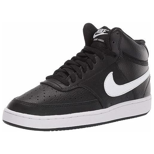Nike wmns court vision mid, scarpe da basket donna, nero (black/white 001), 36.5 eu